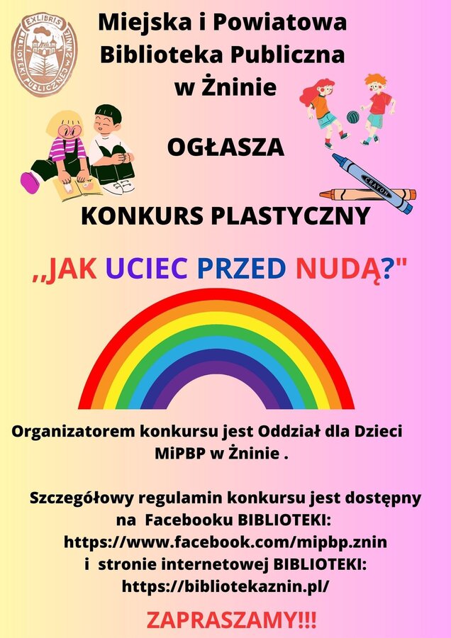 Konkurs plastyczny dla dzieci - przedłużamy termin składania prac! :: = usuń wszystkie Wybierz pliki