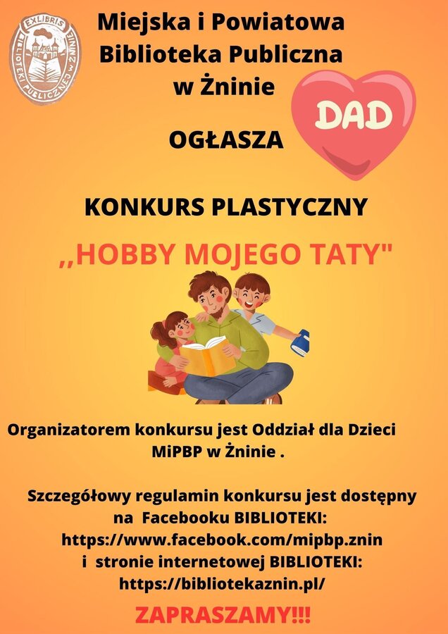 Z okazji Dnia Ojca zapraszamy dzieci do udziału w konkursie plastycznym