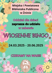 Wiosenne BINGO czas zacząć. Zapraszamy dzieci do zabawy!