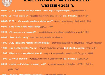 Kalendarz wydarzeń wrzesień 2025