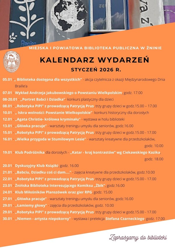 Kalendarz wydarzeń - styczeń 2026