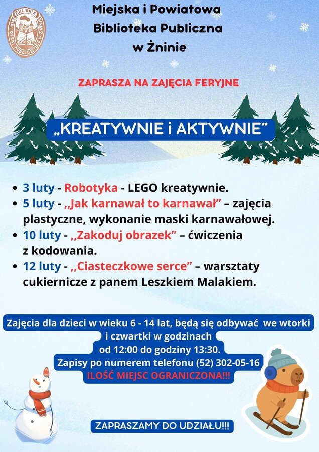 Ferie w żnińskiej bibliotece