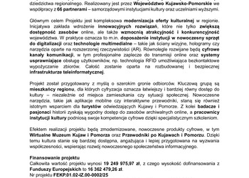  Informacja o rozpoczęciu realizacji projektu partnerskiego KULTURA W ZASIĘGU 3.0