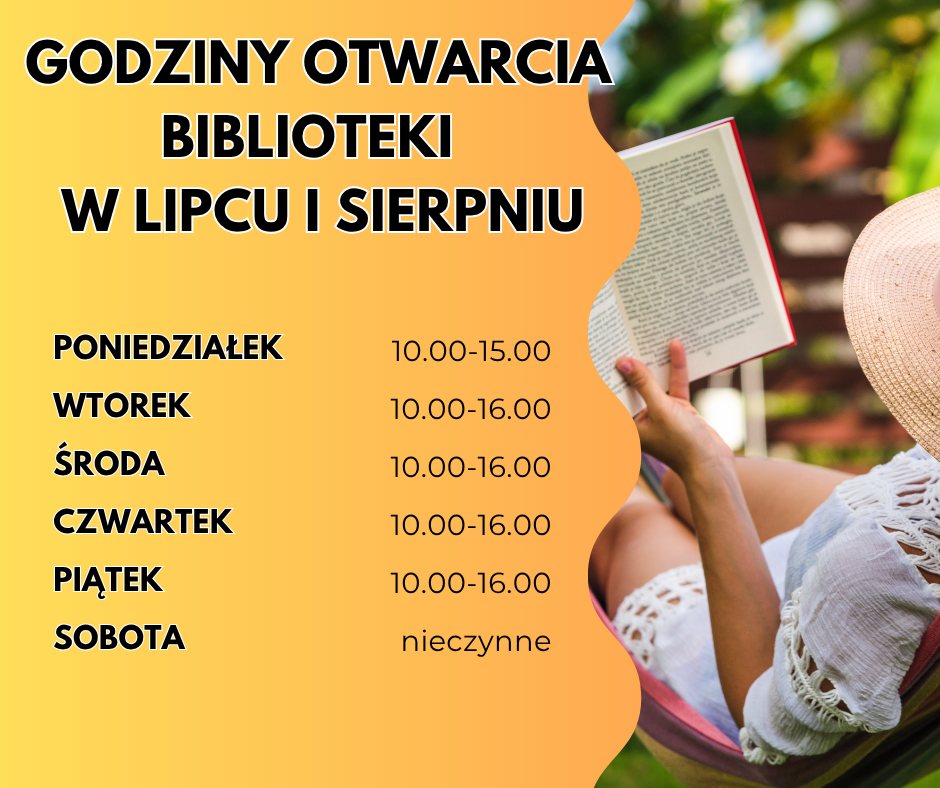 Godziny otwarcia Biblioteki w lipcu i sierpniu